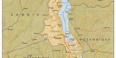 Jezera Malawi na zemljevidu