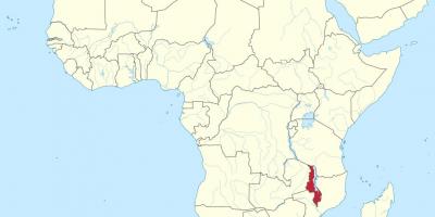 Zemljevid afrike prikazuje Malavi
