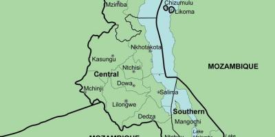 Zemljevid Malavi, ki prikazuje okolišev