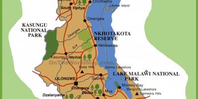 Zemljevid Malavija in okoliških državah